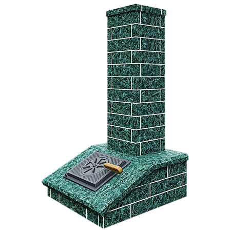 Облицовка на ТРУБУ Классик/Президент КИРПИЧ Змеевик Гроза 18 (115х790) (3 ярус) под шибер